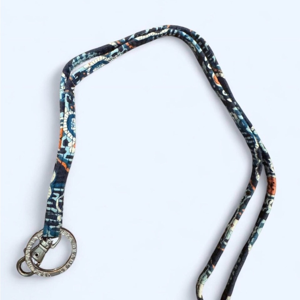Vera Bradley Blue and Orange Fabric Keychain - Picture 2 of 3